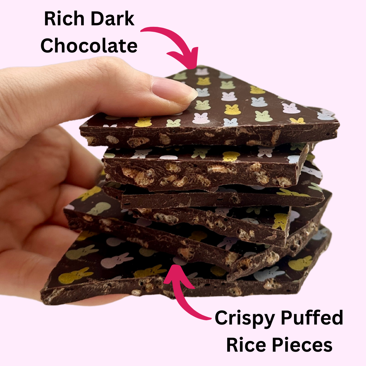 Vegan Easter Bunny Chocolate Bark | Plant-Based Easter Candy | Gluten-Free Holiday Treats- 4oz Bag