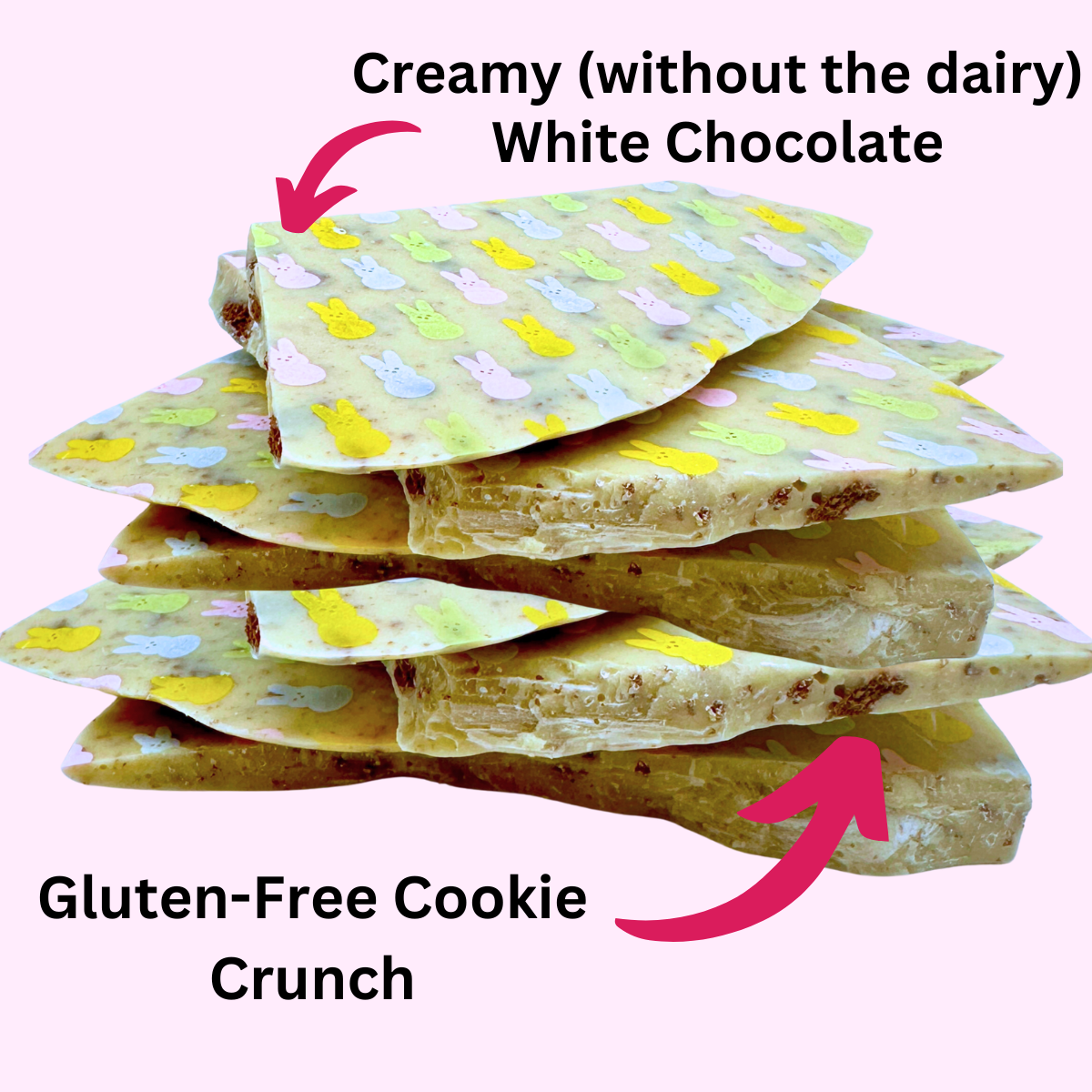 Vegan Easter Bunny Chocolate Bark | Plant-Based Easter Candy | Gluten-Free Holiday Treats- 4oz Bag