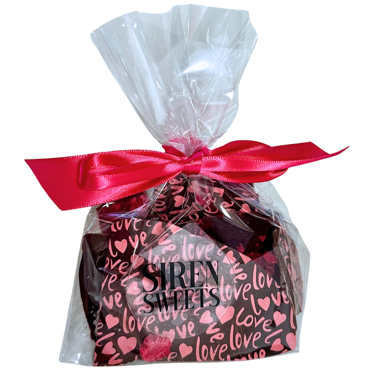 Vegan Dark Chocolate Raspberry Sea Salt Bark | Love Chocolate- 4oz Bag