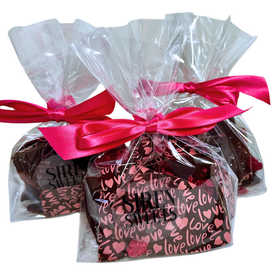 Vegan Dark Chocolate Raspberry Sea Salt Bark | Love Chocolate- 4oz Bag
