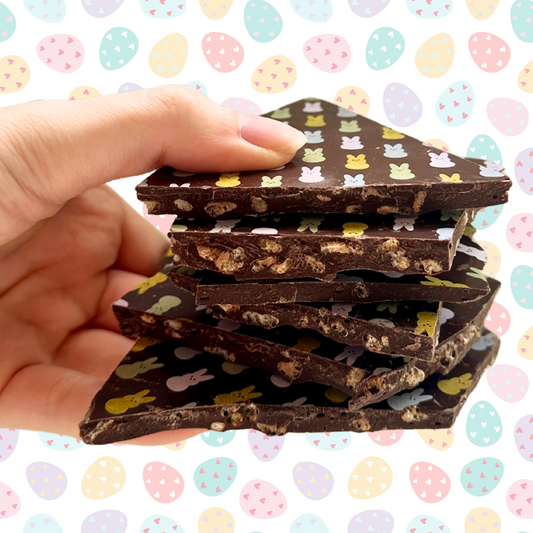 Vegan Easter Bunny Chocolate Bark | Plant-Based Easter Candy | Gluten-Free Holiday Treats- 4oz Bag
